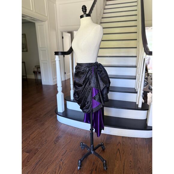 Vintage Costume Hi-Low Bustle Skirt Victorian Goth SteamPunk Burlesque Cosplay - Picture 6 of 13
